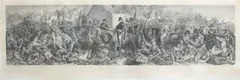 Daniel Maclise R.A., Wellington and Blucher meeting after the Battle of Waterloo, engraved by Lumb Stocks R.A., published by the Art Union of London, 1875