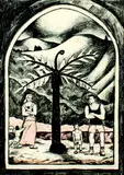 Nigel Brown, Land and Family, hand-coloured lithograph