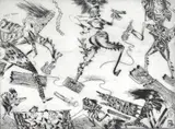 Bill Hammond, Let's Dance, etching, 1/50