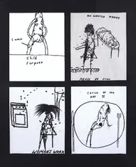 Woman's Work by Richard Lewer, acrylic on sandpaper, 4 panels, sold Jun 2010