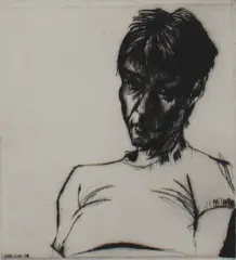 Jason Greig, Untitled - Seated Portrait, etching, 1/1