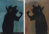 Jason Greig, Are You Talking To Me?  Of Course I Amâ€¦, monoprint, diptych
