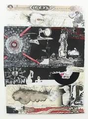 James Robinson, Vulnerable Complexitys, mixed media and collage on paper