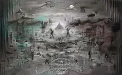 Primeval Shadow All Stars by Wellesley Binding, acrylic on canvas, offered Jun 2010