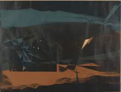 Kees Hos, Thunder and Lightning, linoleum print, 3/50