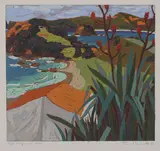 Tom Burnett, Camping at Matai, screeprint, 18/130