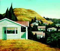 Summer City by Peter Siddell, acrylic on board, offered Jun 2010