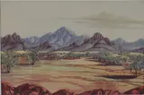 Benjamin Landara, Central Australian Landscape, watercolour