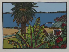 Cable Bay by Tom Burnett, screeprint, 18/130, sold Jun 2010