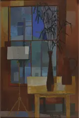 Keith Patterson, Devonport Window Still Life, oil on board