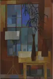 Keith Patterson, Devonport Window Still Life, oil on board