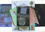 Paul Woodruffe, Untitled - The Suburban House, pastel on collaged paper