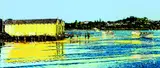 Justin Boroughs, Boatsheds, Orakei, silkscreen, 24/75
