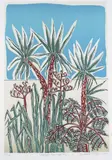 Caudia Pond Eyley, Cabbage Trees and Sky, lithograph, 37/106