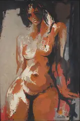 Douglas MacDiarmid, Seated Nude, oil on canvas