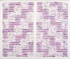 Peata Larkin, Untitled - Light, acrylic on mesh on canvas