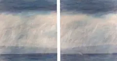 Lassi Light by Geerda Leenards, acrylic emulsion on board, diptych, offered Jun 2010