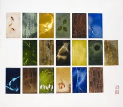 Tempo of Diversity II by April Shin, mixed media on board, offered Jun 2010