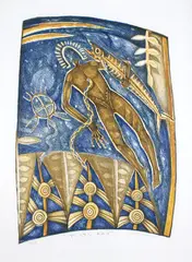 Michel Tuffery, Taata Ahu, lithograph, 39/126