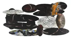 Flimsy Couplings by Barbara Tuck, mixed media on aluminium, offered Jun 2010