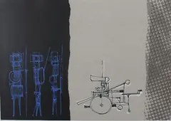 Blue Figures by Ted Dutch, screenprint, 20/25, sold Jun 2010