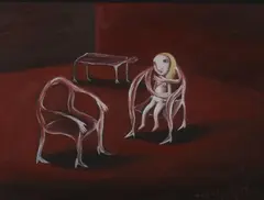 Anna Hollings, The Hostage of Malevolent Dali Chairs, oil on board