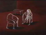 Anna Hollings, The Hostage of Malevolent Dali Chairs, oil on board
