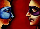 Donna Demente, Untitled - Portrait, oil on board