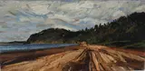 Ruth Cole, Cornwallis Beach, oil on jute