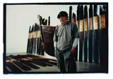 Marti Freidlander, Portrait of Ralph Hotere before Black Phoenix, colour photograph