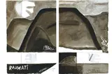 Ralph Hotere, Raumati, ink and wash on paper, diptych