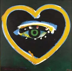 Night Heart and Eye by Pat Hanly, oil and enamel on board, offered Mar 2010