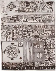 Taketake mo e Vaka by John Pule, oil on unstretched canvas, offered Mar 2010
