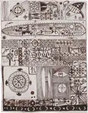 John Pule, Taketake mo e Vaka, oil on unstretched canvas