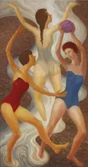 The Three Bathers by Anna Lois White, oil on board, sold Mar 2010