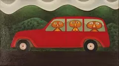 Michael Illingworth, Seba Driving his Red Car, oil on canvas