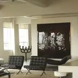 Dale Frank, Doomsday Dwarf Star: HR8210-1 chocolate brown painting hung on wall