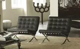 Ludwig Mies van der Rohe, pair of Barcelona chairs.