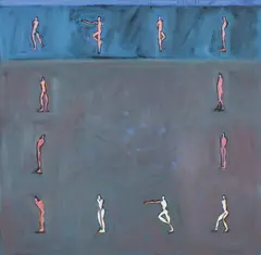 Riduan Tomkins, Twelve Figures, oil on canvas