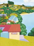 Fassett Burnett, Coopers Beach, screenprint, 16/125
