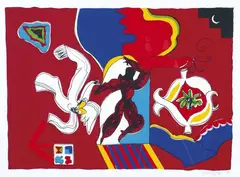 Untitled - Figure and Dove by Pat Hanly, screenprint, 22/101, sold Dec 2009