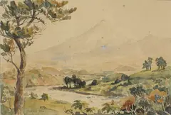 Bernard Aris, Mount Egmont, Vale of Waiwhakaiho, watercolour