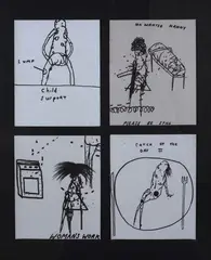 Womans Week by Richard Lewer, ink on sandpaper, four parts, offered Nov 2009