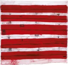 Agaaga by John Pule, ink and acrylic on unstretched canvas, sold Nov 2009