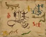 A.R.D. Fairburn, Study of Maori Rock Drawings