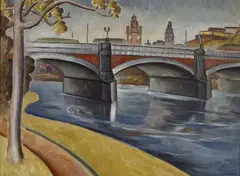 Adele Younghusband, Princes Bridge, Melbourne, oil on board