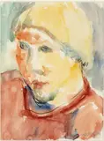 Portrait of Jeremy Classen by Toss Woollaston, watercolour and pencil on paper, offered Nov 2009