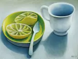 Michael Smither, Still Life with Grapefruit, oil on board