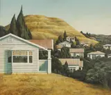Peter Siddell, Summer City, acrylic on board