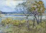 Margaret Stoddart, Waipara River, watercolour